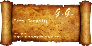 Gers Gergely névjegykártya